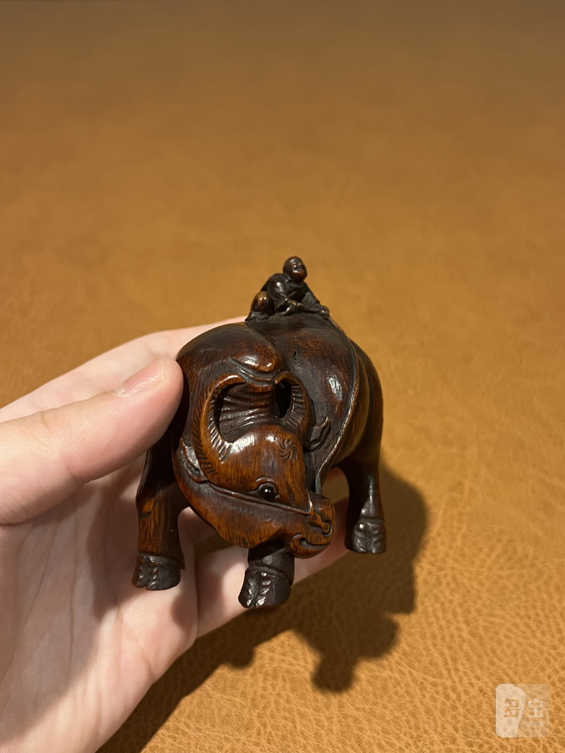 清中期 根雕牧童骑牛像 - 图3